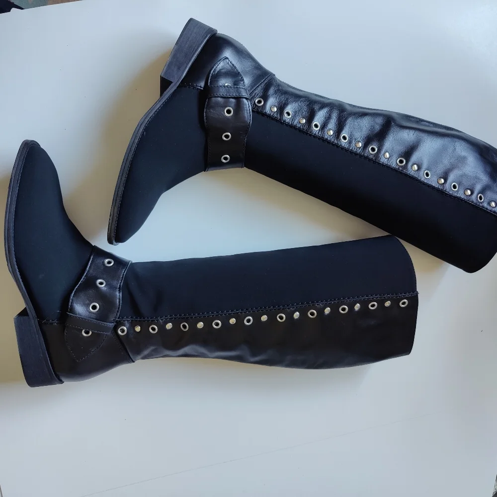 NWOT Donald J. Pliner Gale Black Knee High Boots